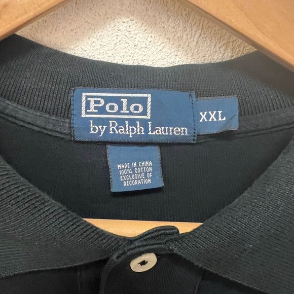 Polo by Ralph Lauren Knit Polo Shirt Cotton Red Pony Short Sleeve Black Size XXL - Picture 2 of 3